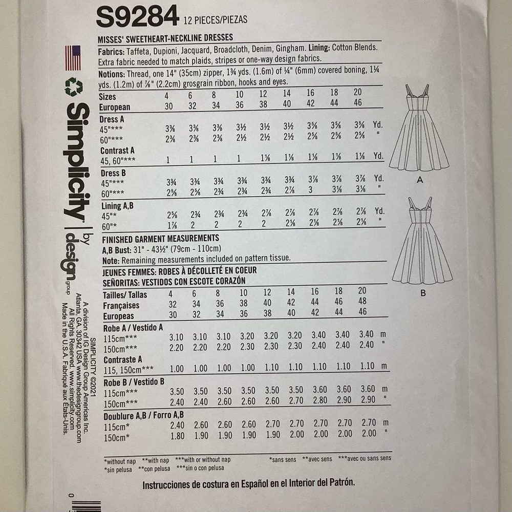 Simplicity S9284 Sewing Pattern - Picture 4 of 6